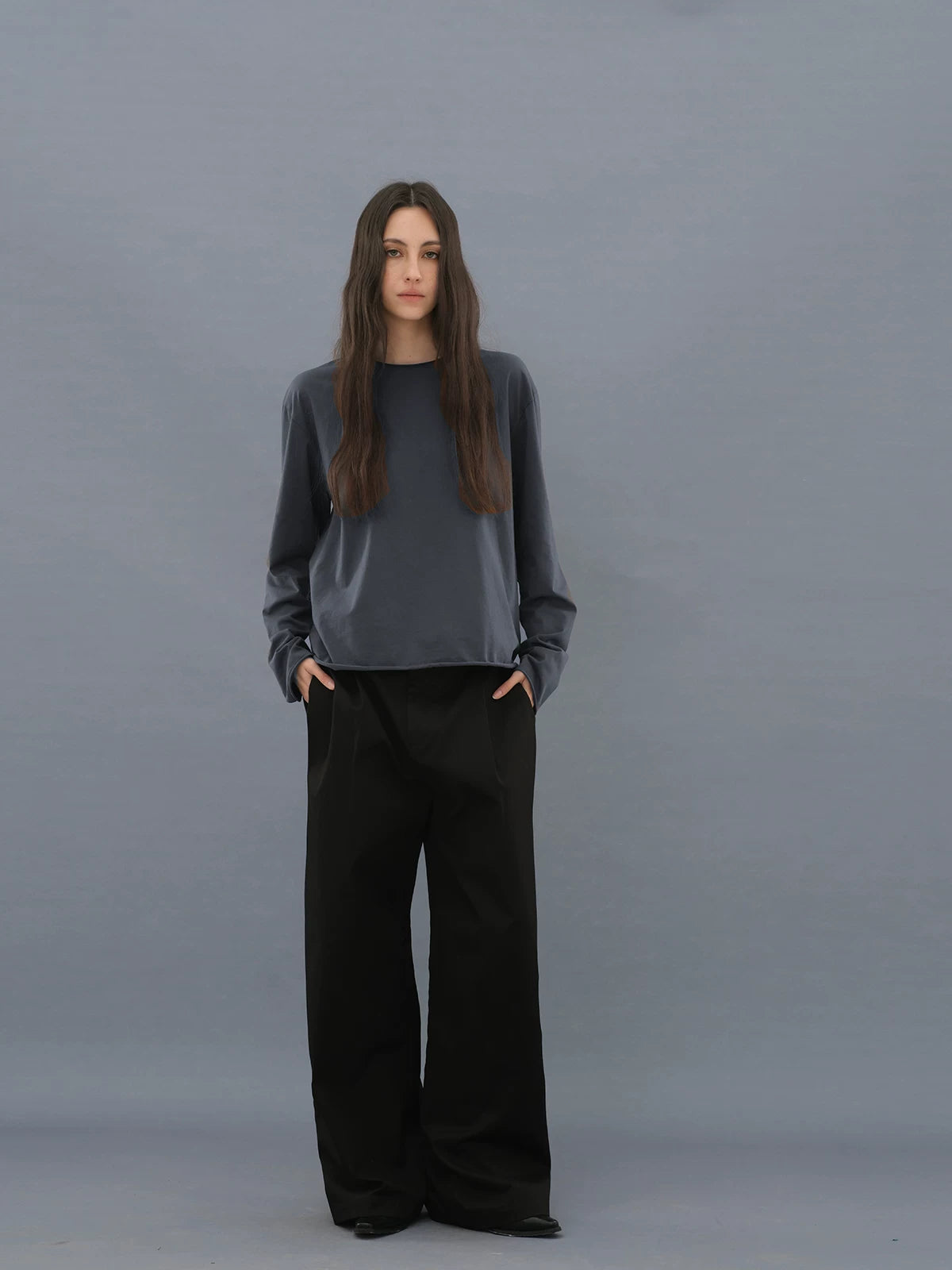 ROLLED  LONG SLEEVE T-SHIRT