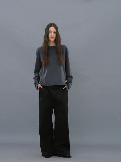 ROLLED  LONG SLEEVE T-SHIRT