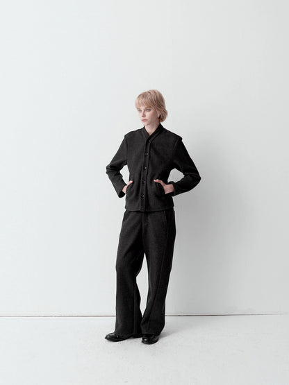 OFF-CENTER WAIST WIDE-LEG SWEATPANTS