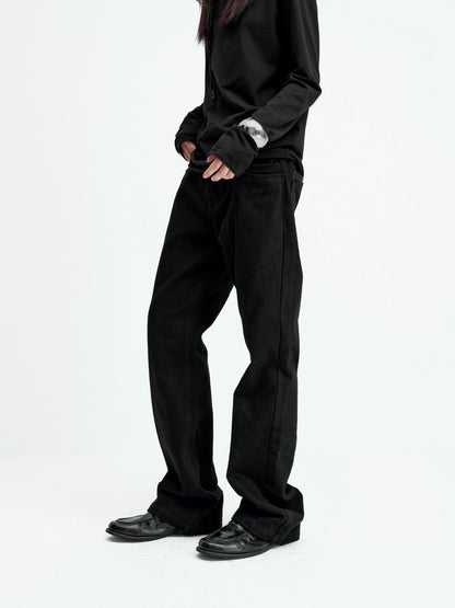 DOUBLE-LAYER PATCHWORK SLIM JEANS