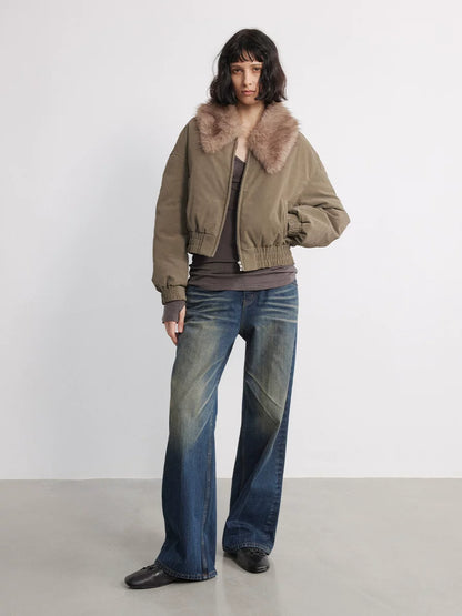 RETRO TWO-TONE STRAIGHT-LEG JEANS