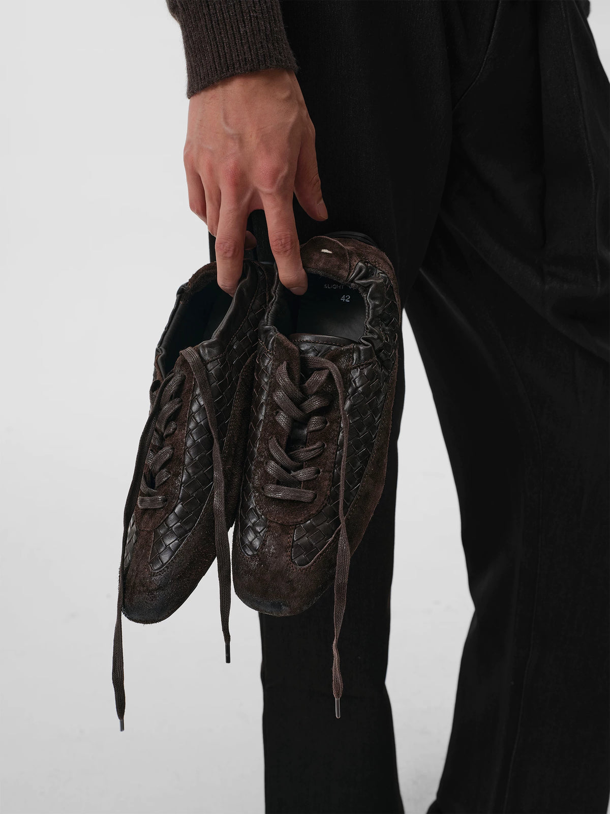 WOVEN SUEDE RACING SHOES ブラウン