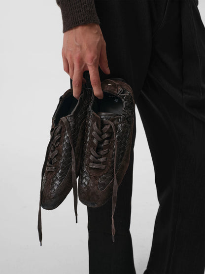 WOVEN SUEDE RACING SHOES ブラウン