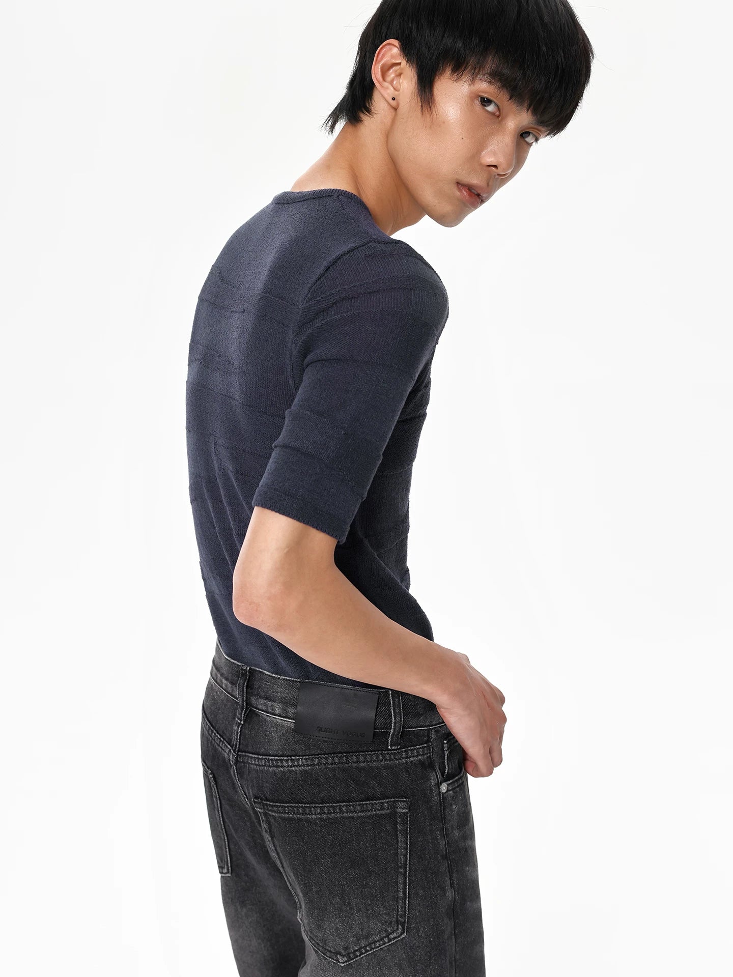 NAVY CAMOUFLAGE KNIT TEE