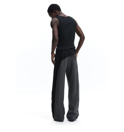 PATCHWORK SWEATPANTS WITH LEATHER CORDS