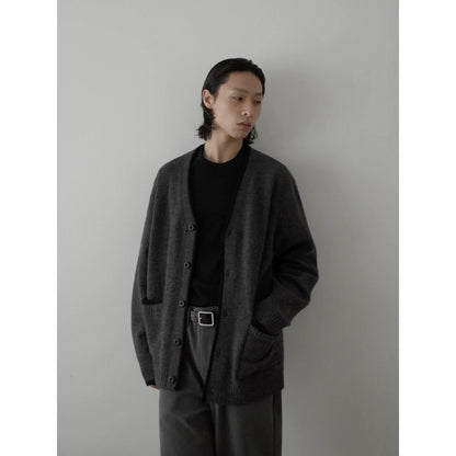 V-NECK KNITTED CARDIGAN