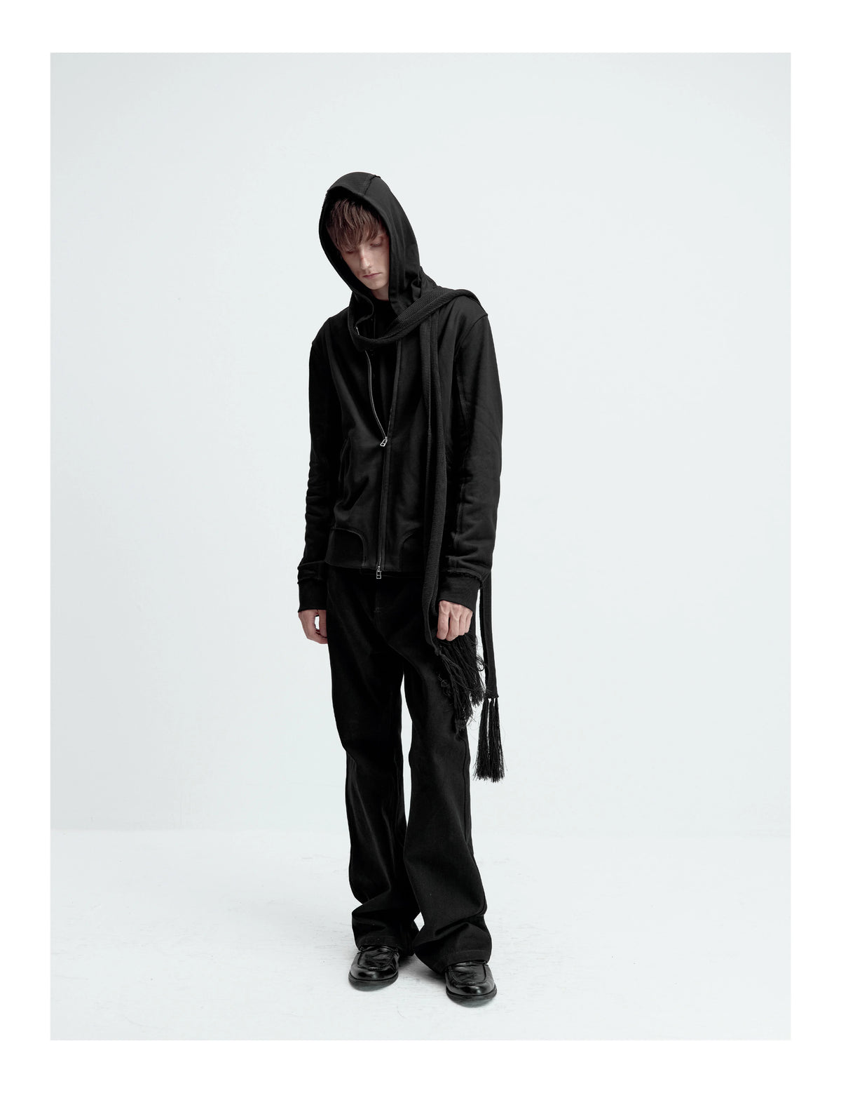 ZIPPERED SLIM-FIT HOODIE