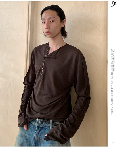 SLEEK BUTTONED LONG SLEEVE