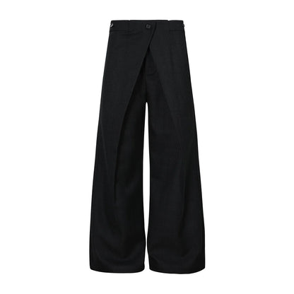 CASUAL WIDE LEG PLAID PANTS