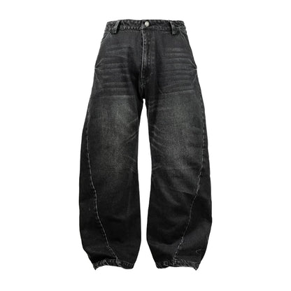 TWO-TONE TWISTED DENIM PANTS