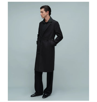 LAYERED BELTED TRENCH COAT ブラック