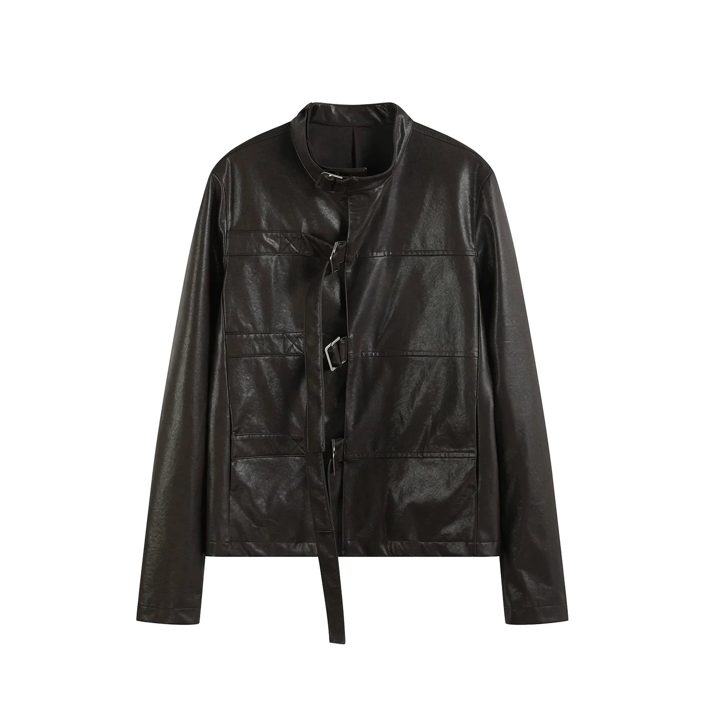 BELTED LEATHER JACKET