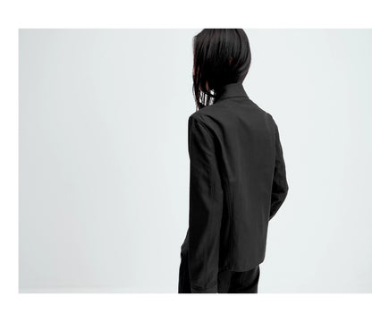 CURVED PLACKET STAND-UP JACKET