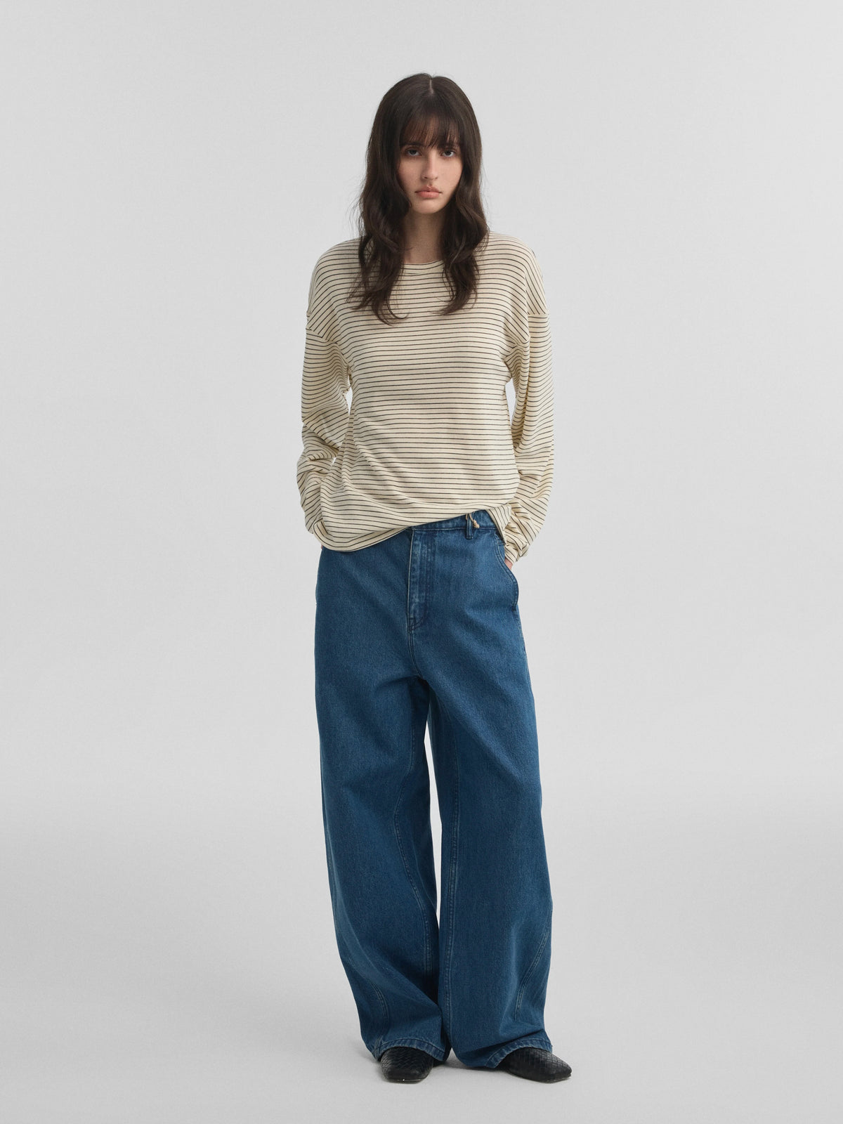 BRUSHED STRIPE LONG SLEEVE TOP 5