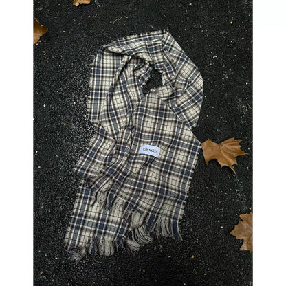 PLAID FRINGE SCARF