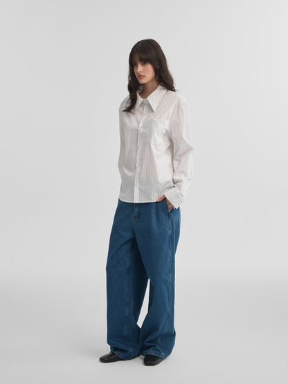 POINT COLLAR STRIPE SHIRT 5