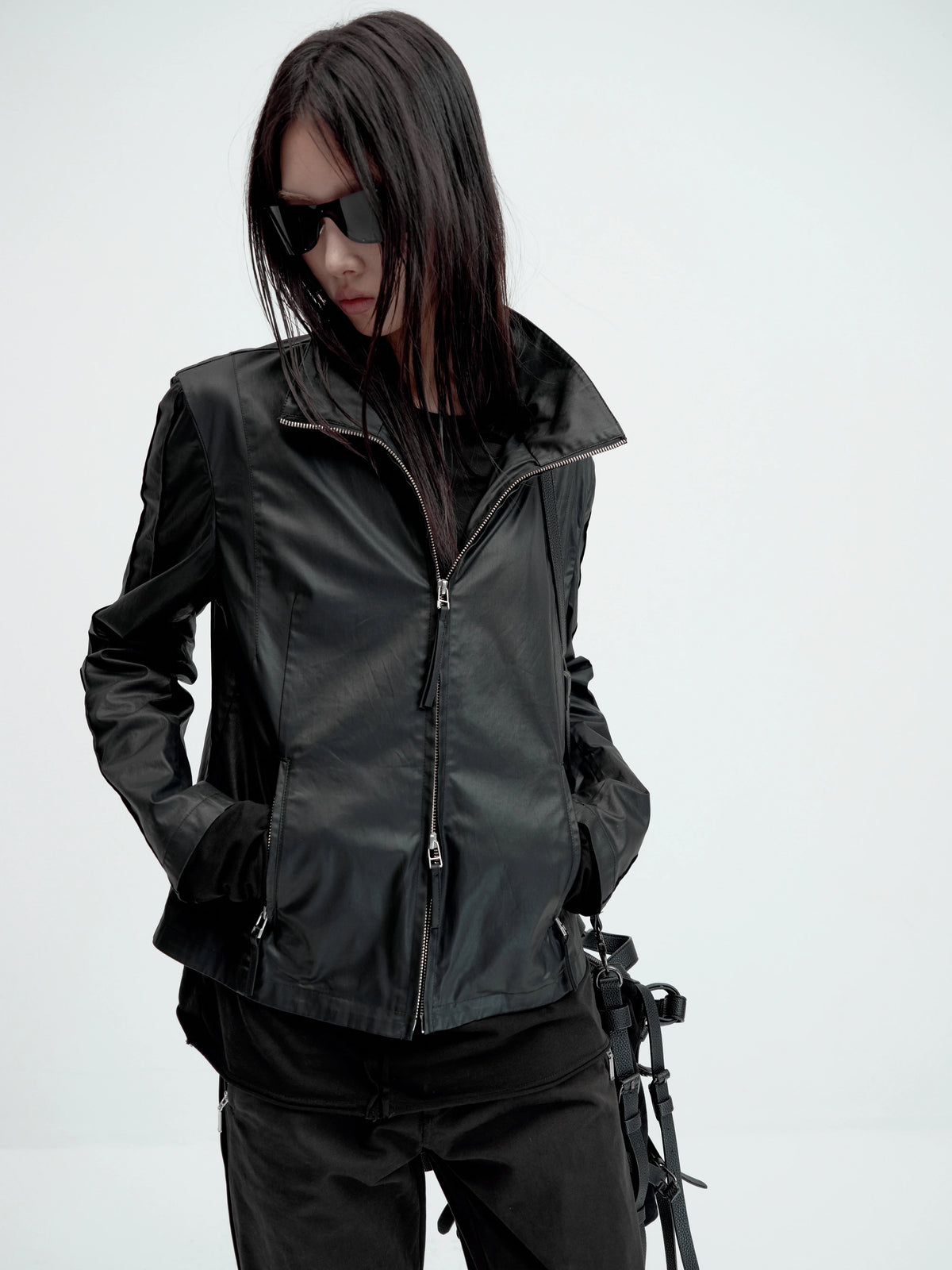 WAX COATED STAND-UP JACKET