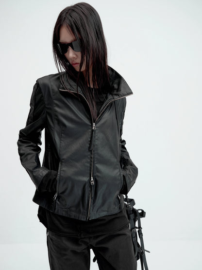 WAX COATED STAND-UP JACKET