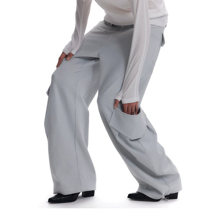CASUAL WAFFLE-WEAVE POCKET PANTS