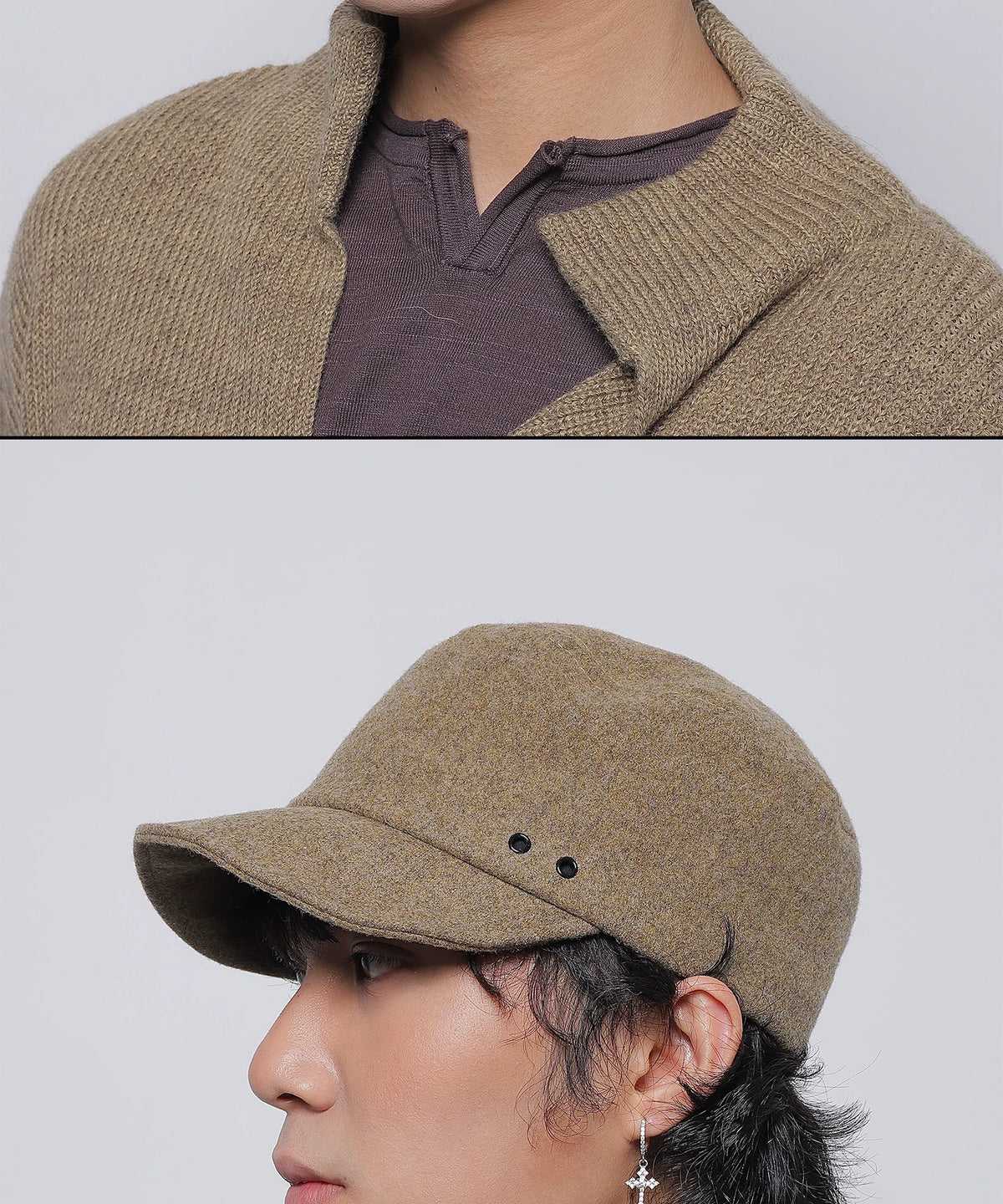 WOOL FLAT TOP CAP 13