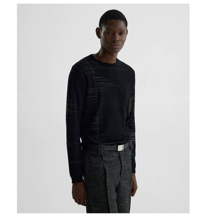 LINE JACQUARD LONG SLEEVE KNIT
