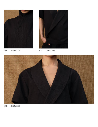 LAPEL PLAID JACQUARD SHIRT