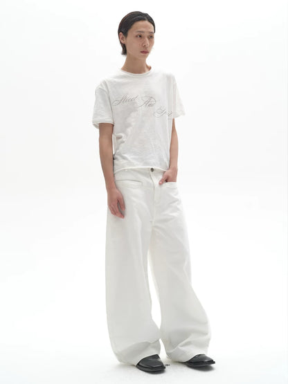 ELEGANT WIDE-LEG DENIM PANTS