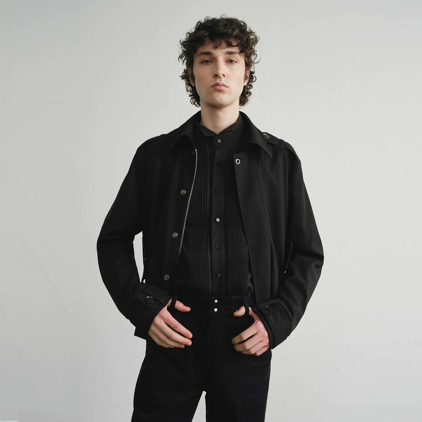 CASUAL WOOL BLEND HARRINGTON JACKET