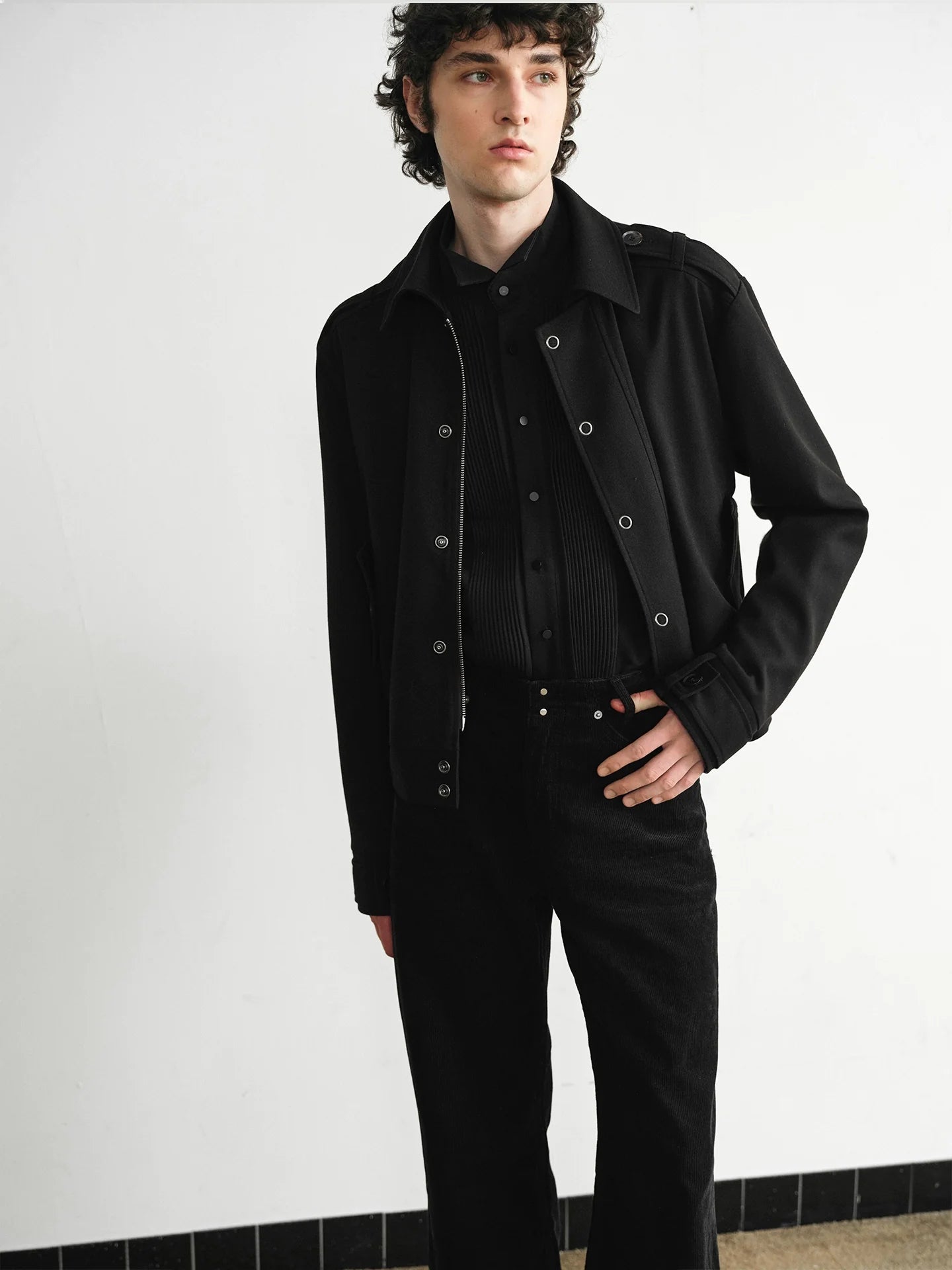 CASUAL WOOL BLEND HARRINGTON JACKET