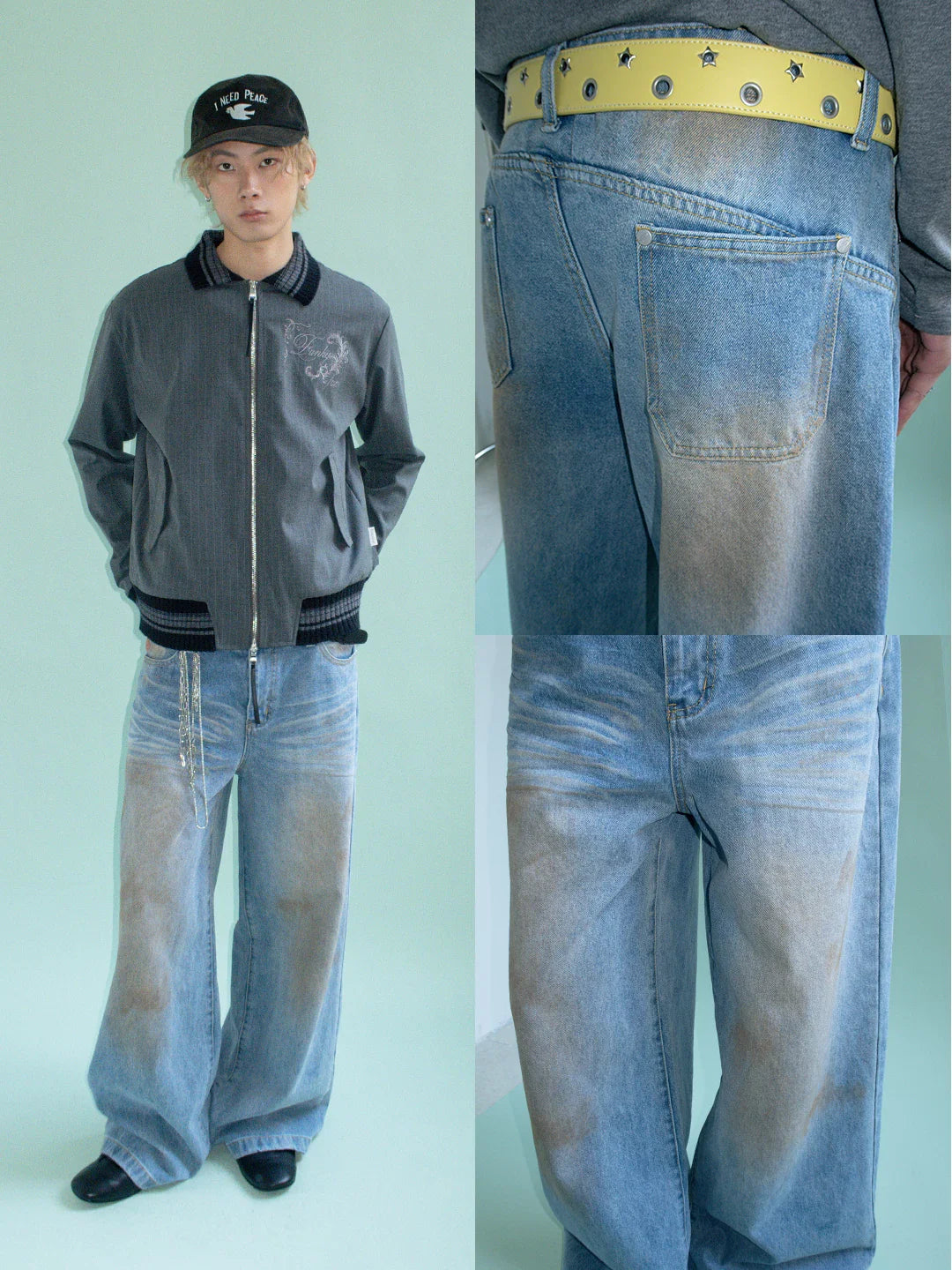 FUNKY BLUE STRAIGHT JEANS