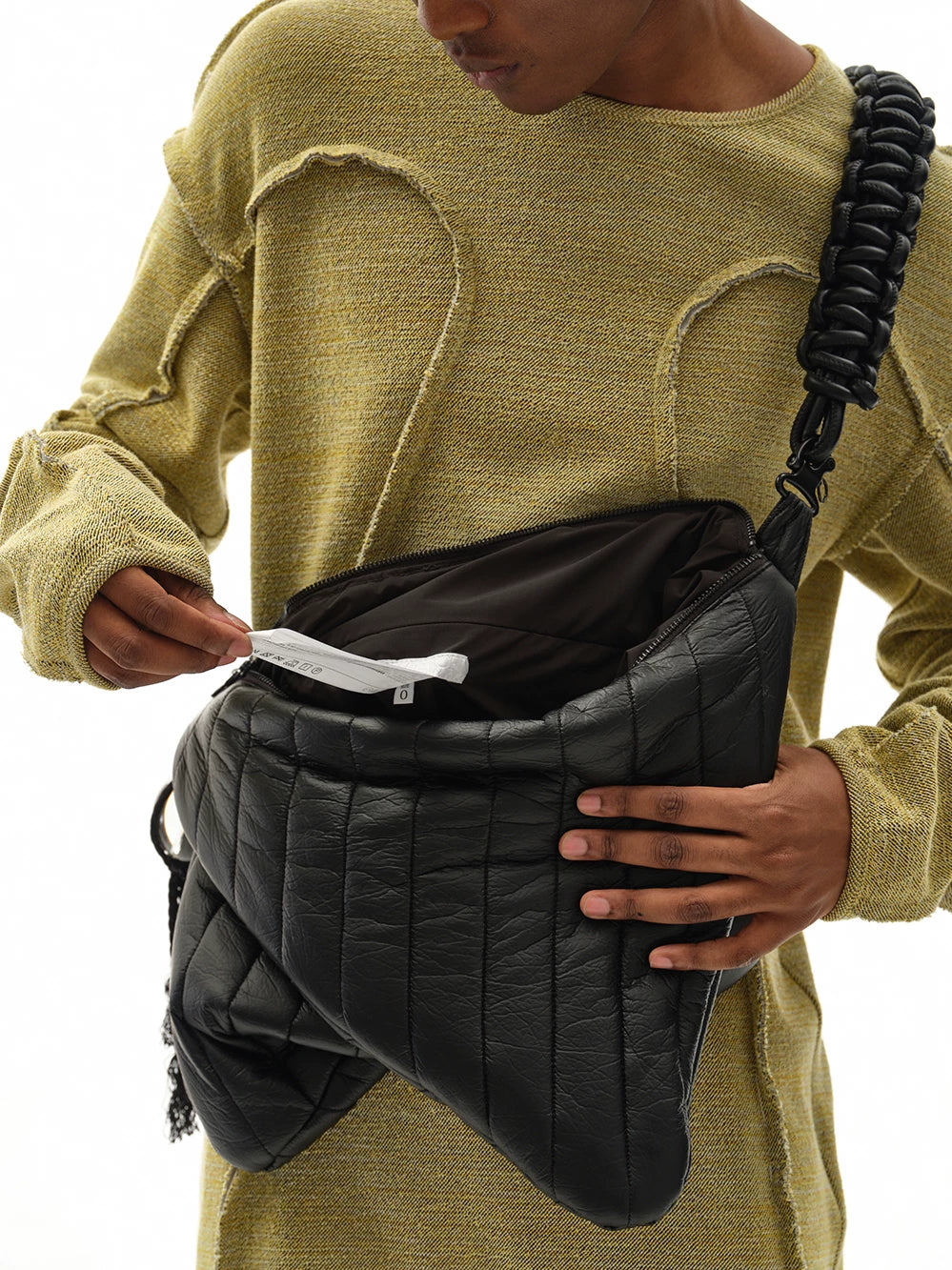 FAUX LEATHER CROSSBODY LAPTOP BAG