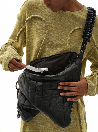 FAUX LEATHER CROSSBODY LAPTOP BAG