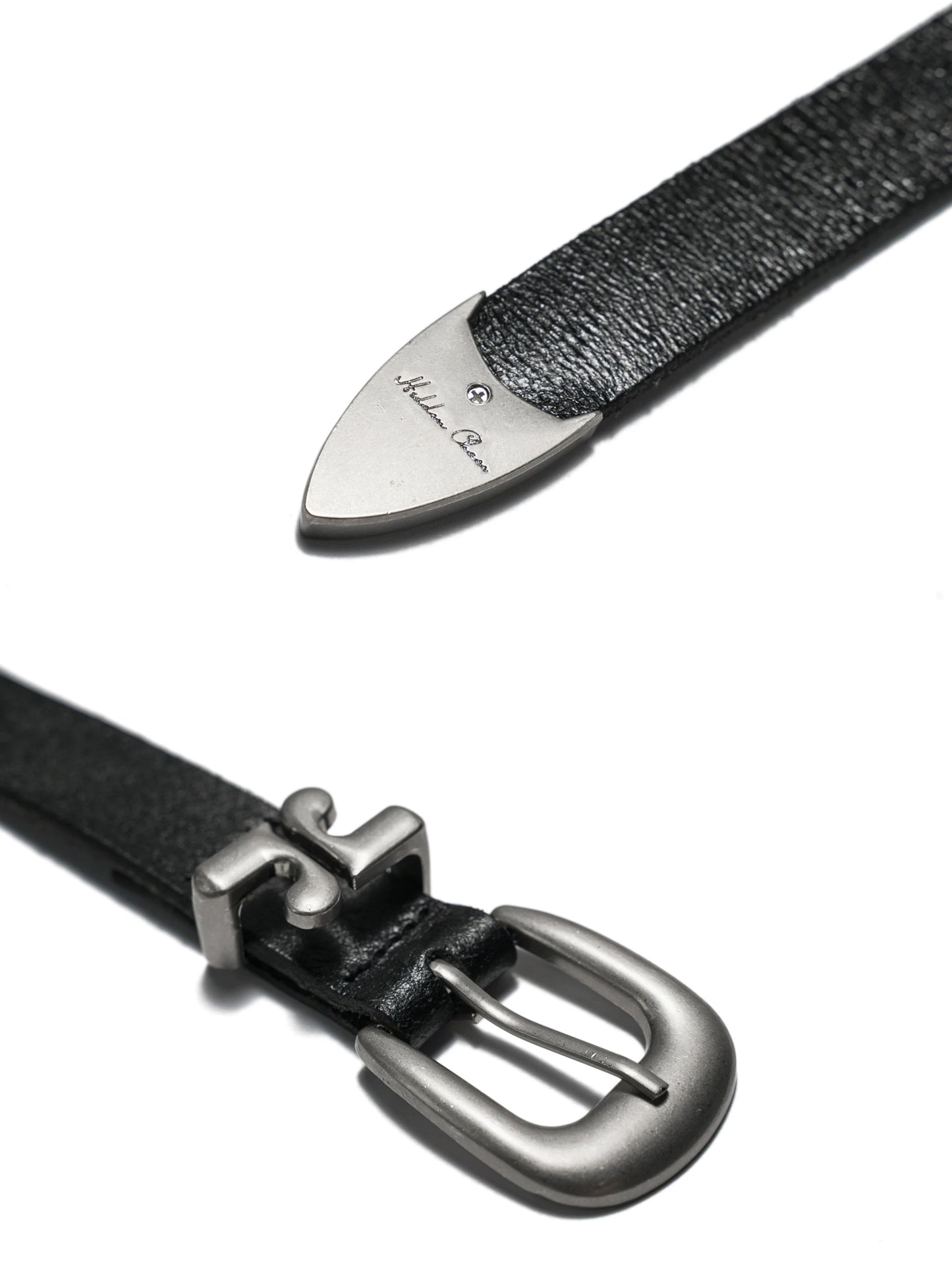 VINTAGE LEATHER BELT WITH SILVER BUCKLE