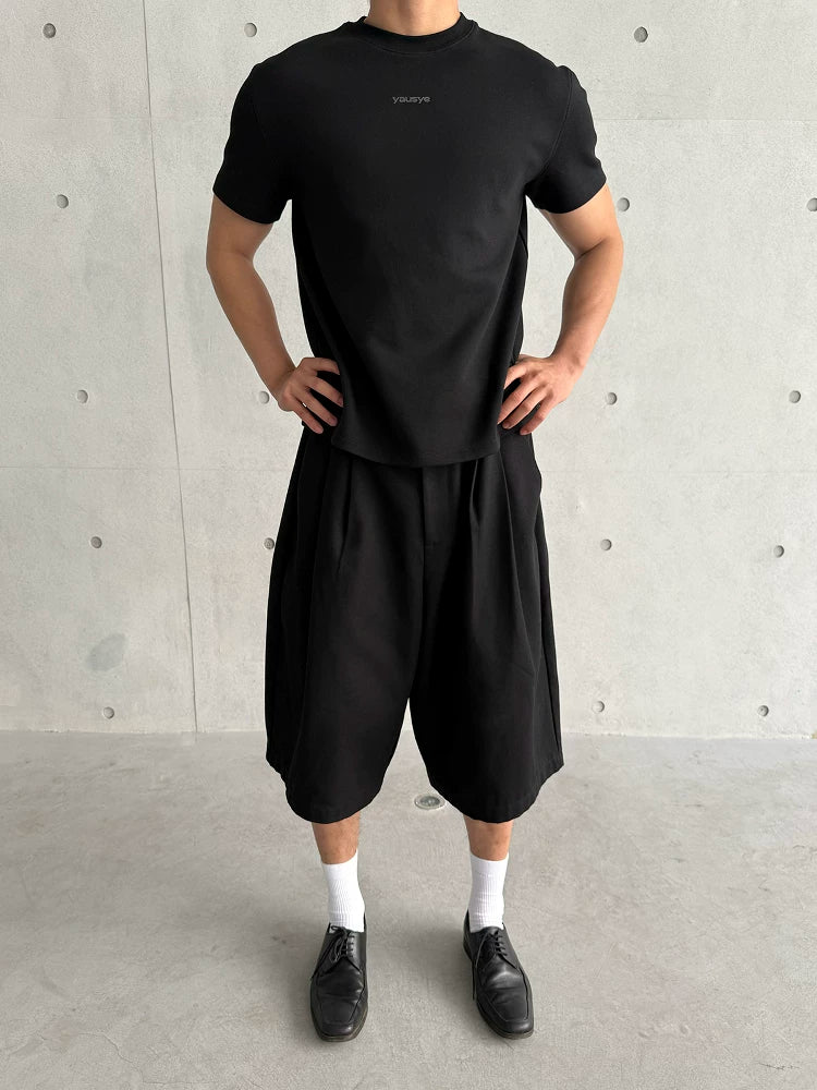 TEXTURED CROPPED SHORTS