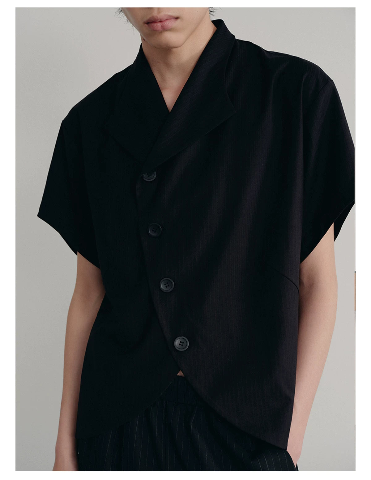 TUXEDO SHORT SHIRT WITH RAGLAN CUFFS