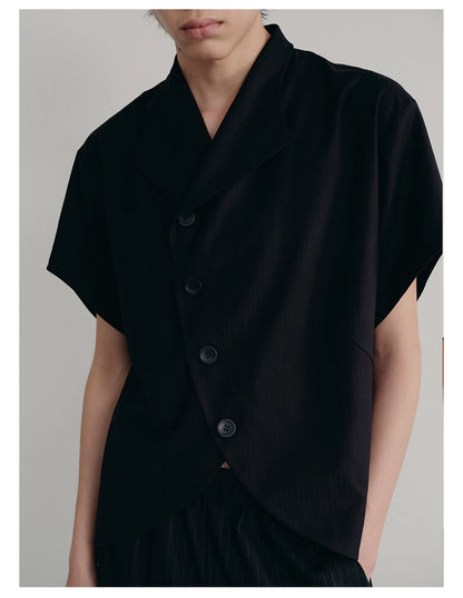 TUXEDO SHORT SHIRT WITH RAGLAN CUFFS