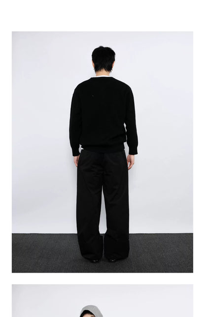 STURDY WIDE-CUFF CASUAL PANTS