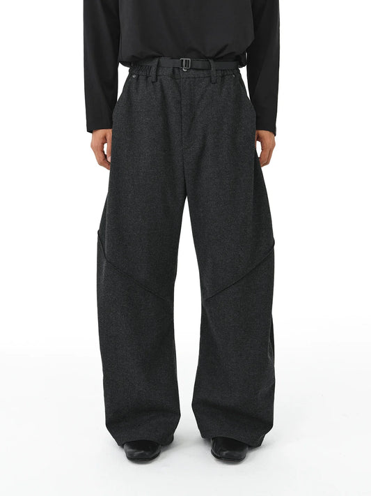 CURVED PATCHWORK LOOSE PANTS