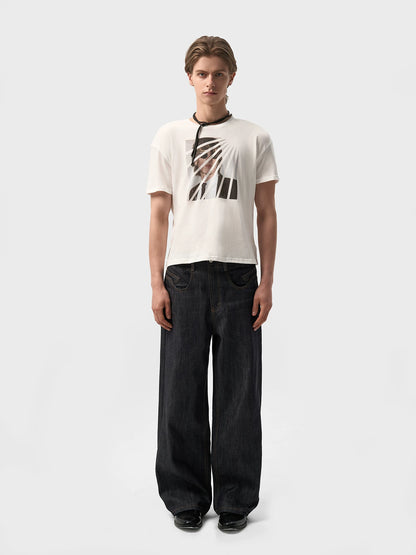 VINTAGE AGED WHITE HEMP T-SHIRT