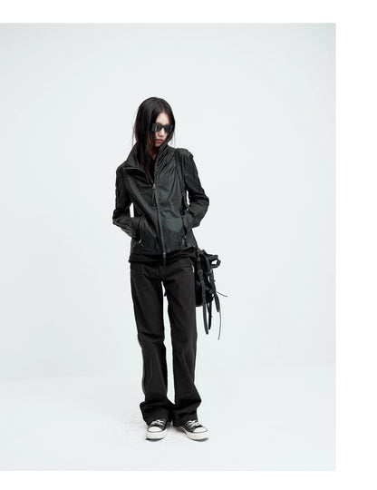 WAX COATED STAND-UP JACKET