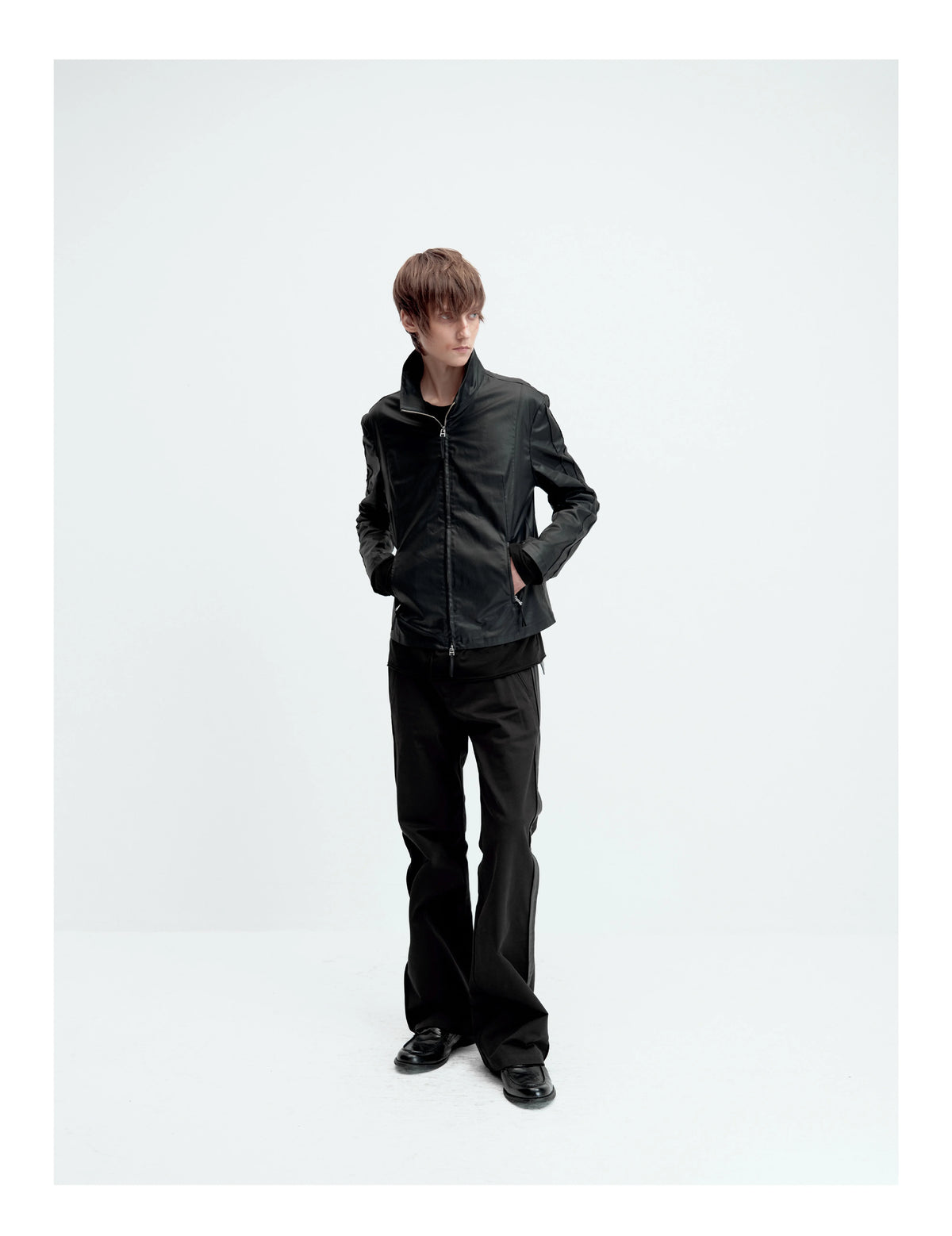 WAX COATED STAND-UP JACKET