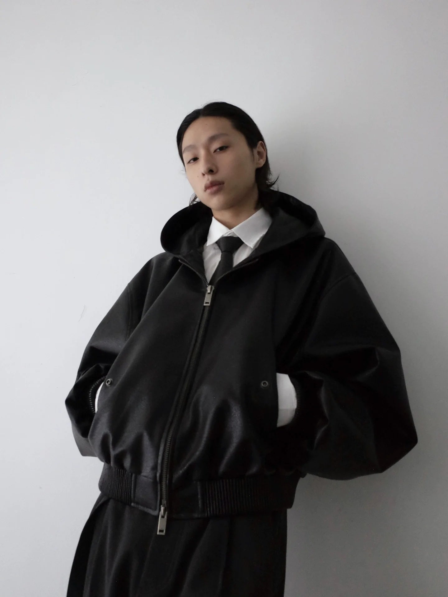 RETRO FLIGHT LEATHER HOODIE