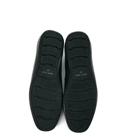 CURVED STITCH LEATHER RACING SHOES ブラック