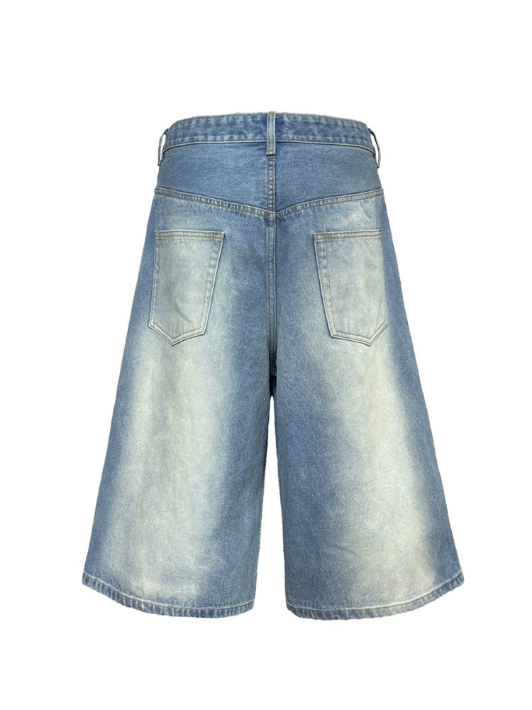 ICE BLUE PLEATED SHORTS