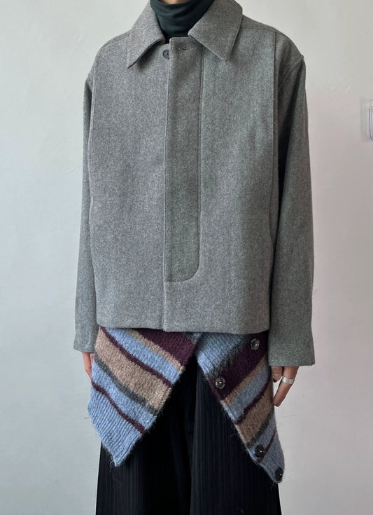 GRAY TWEED SHORT JACKET