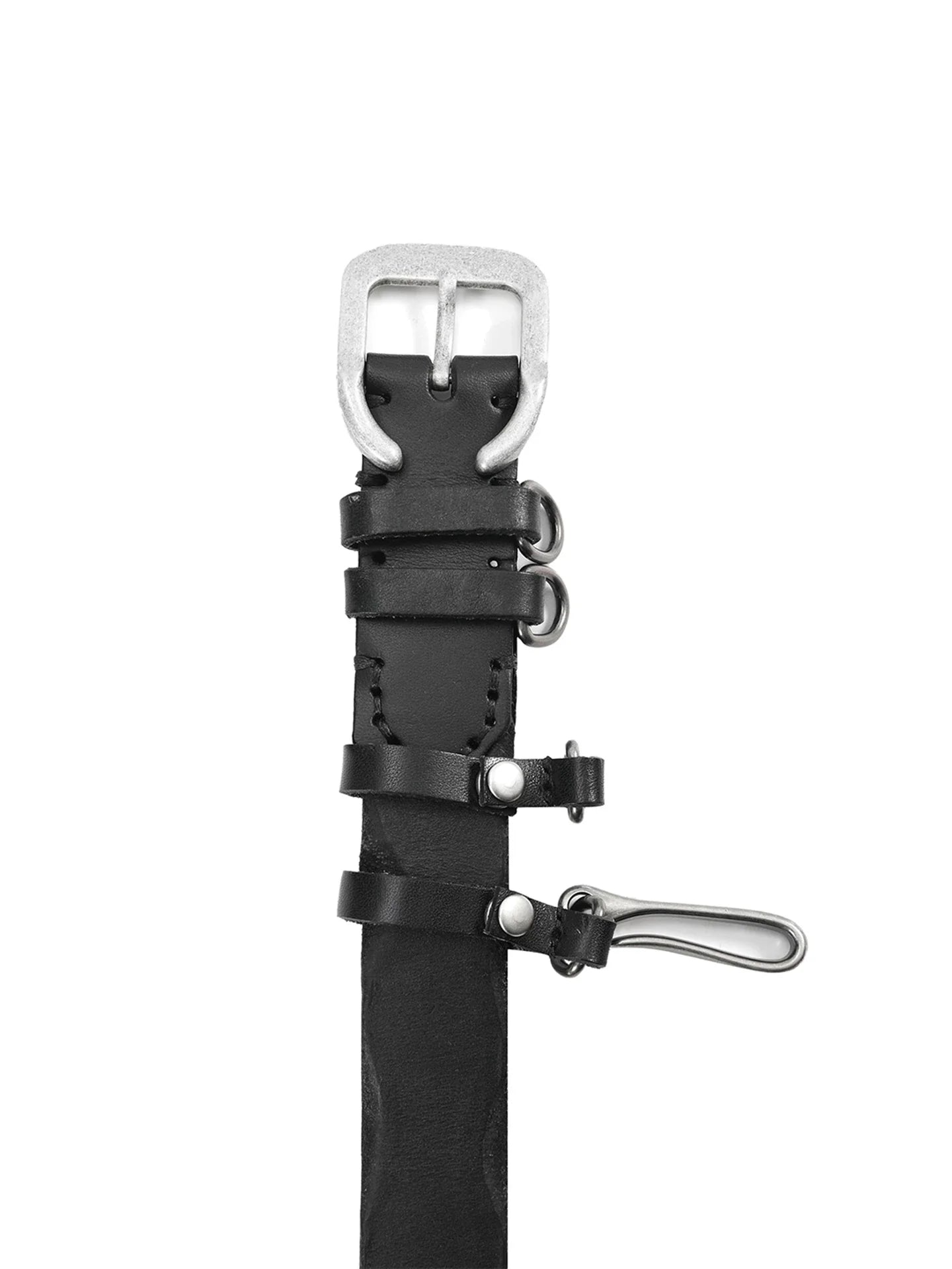FLOCKED LEATHER BELT