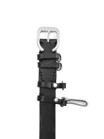 FLOCKED LEATHER BELT