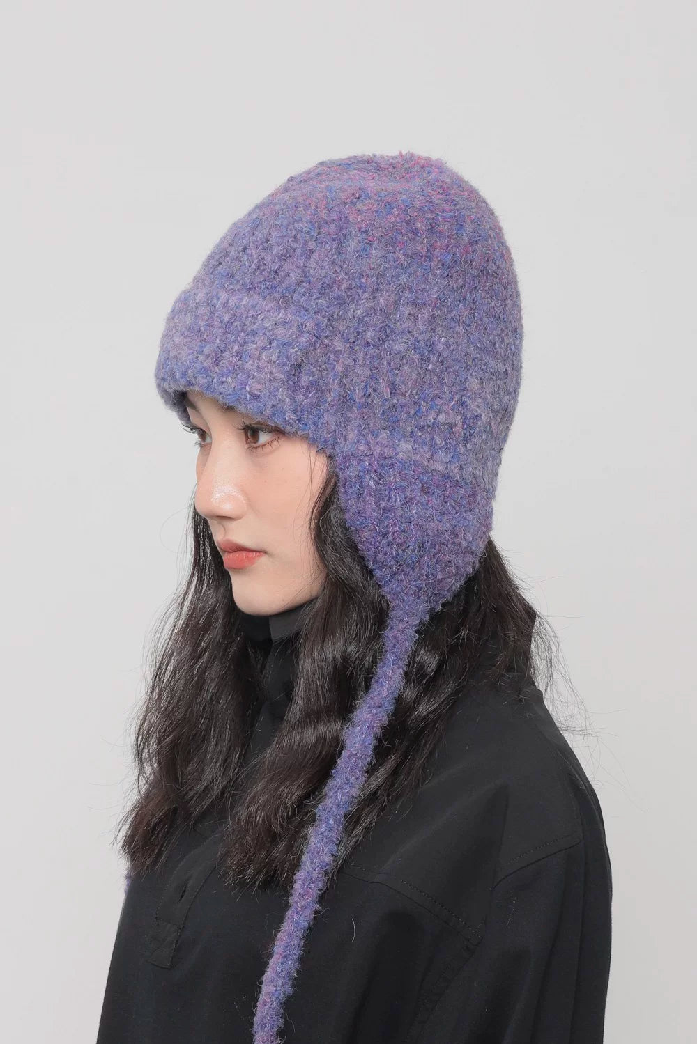 MELANGE EARFLAP KNIT CAP 15
