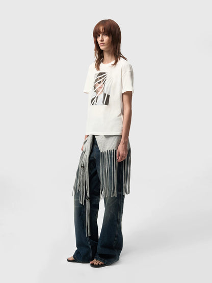 VINTAGE AGED WHITE HEMP T-SHIRT
