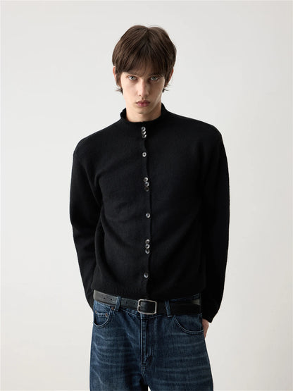 THICKENED HALF-TURTLENECK CARDIGAN